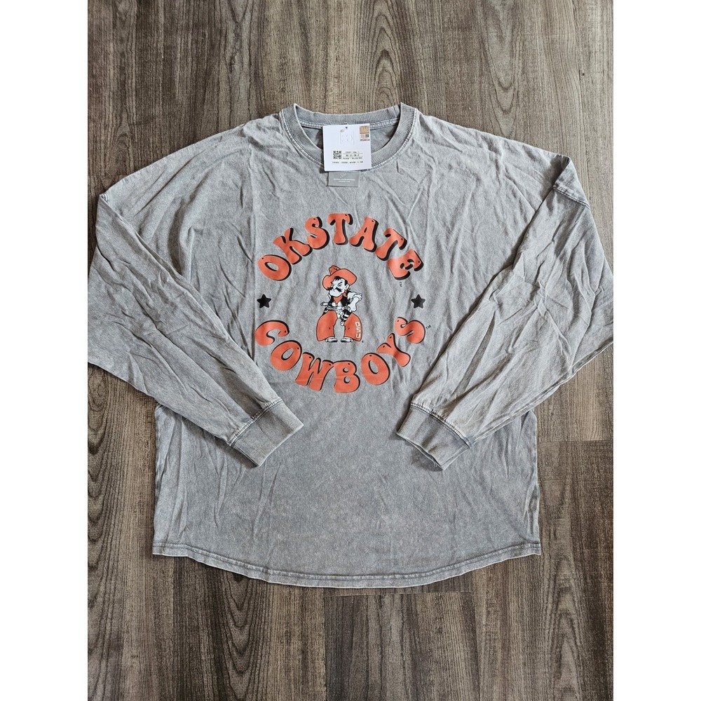 Oklahoma Cowboys Gameday Couture Long Sleeve T Shirt Gray Size L